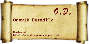 Oravik Dezsér névjegykártya